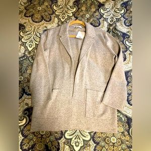 BNWT Magaschoni Grey Sweater Jacket, Size Large